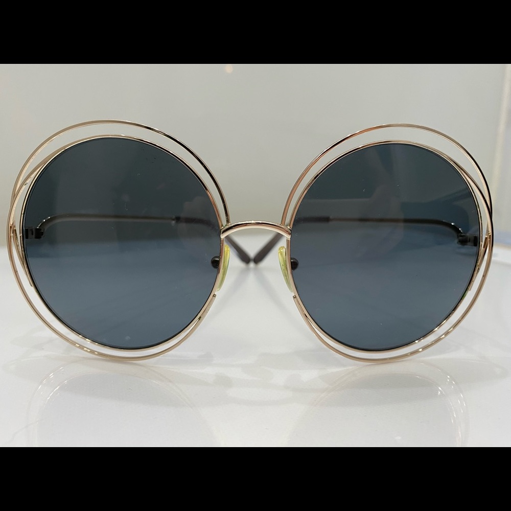 CHLOE Carlina Round Wire Metal Sunglasses